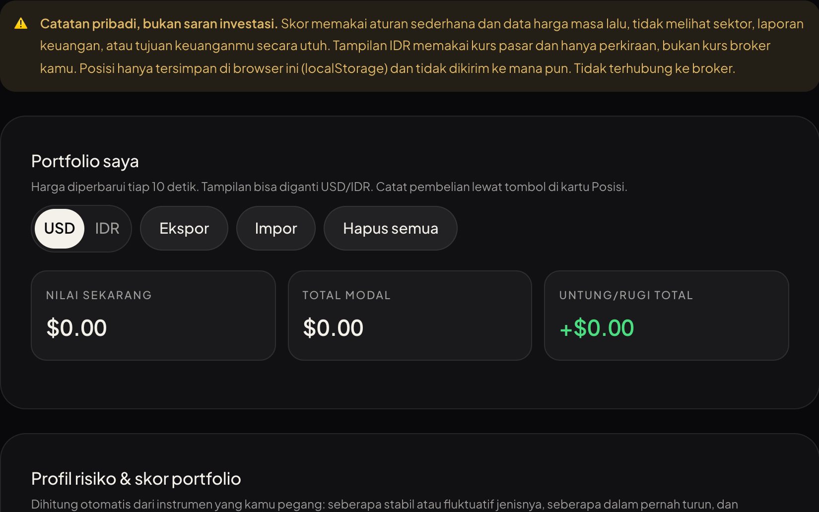 Halaman portofolio